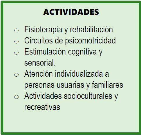 Actividades del Centro de Dia AADISA